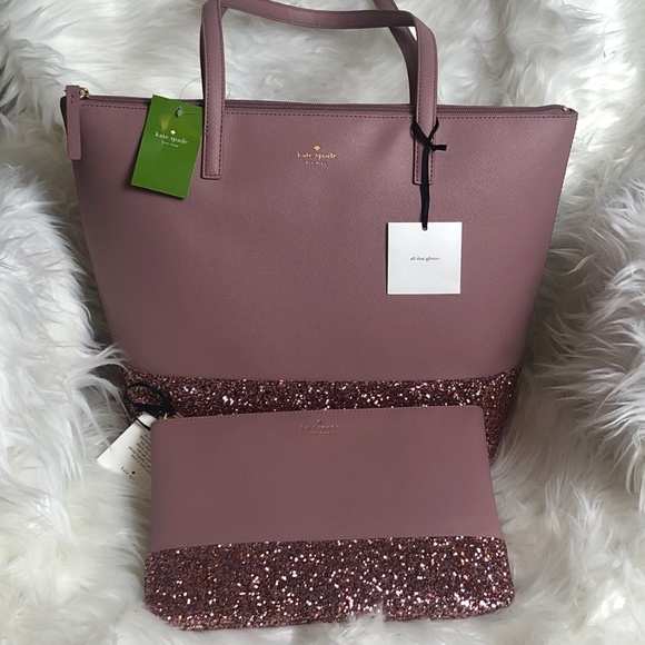 kate spade Handbags - Kate Spade | Greta Peony Glitter Bag Bundle